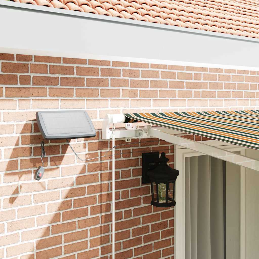 Toldo Retrátil com Manual Verde e amarelo 400 ×300 cm tecido