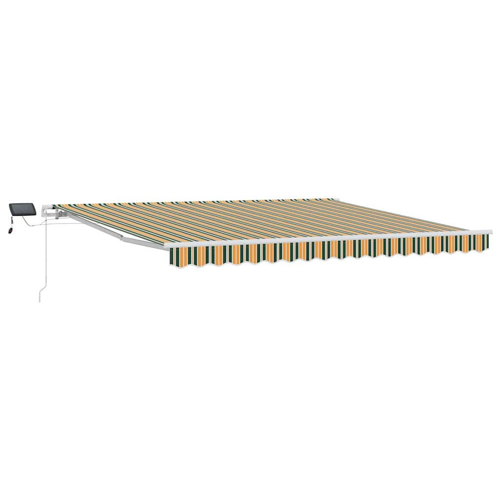 Toldo Retrátil com Manual Verde e amarelo 400 ×300 cm tecido