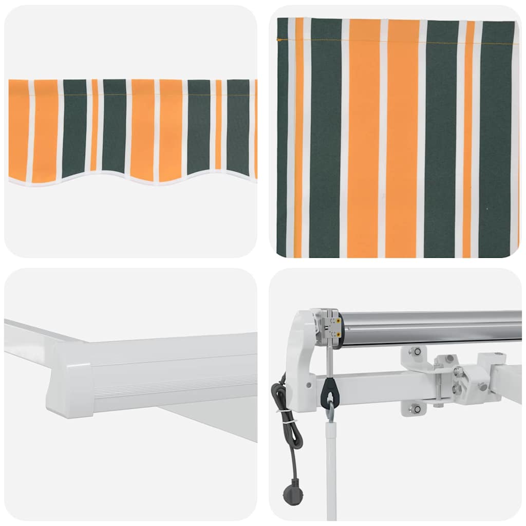 Toldo Retrátil 400 × 300 cm Verde e amarelo