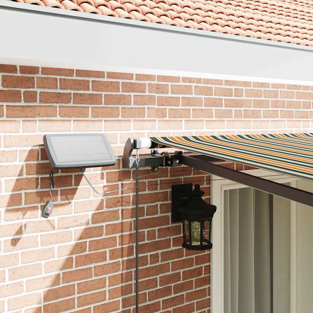 Toldo Retrátil Manual Verde e amarelo 400 ×300 cm tecido