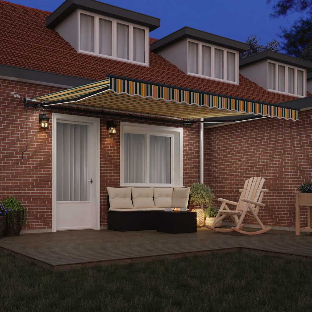 Toldo Retrátil com Verde e amarelo 400 × 300 cm tecido
