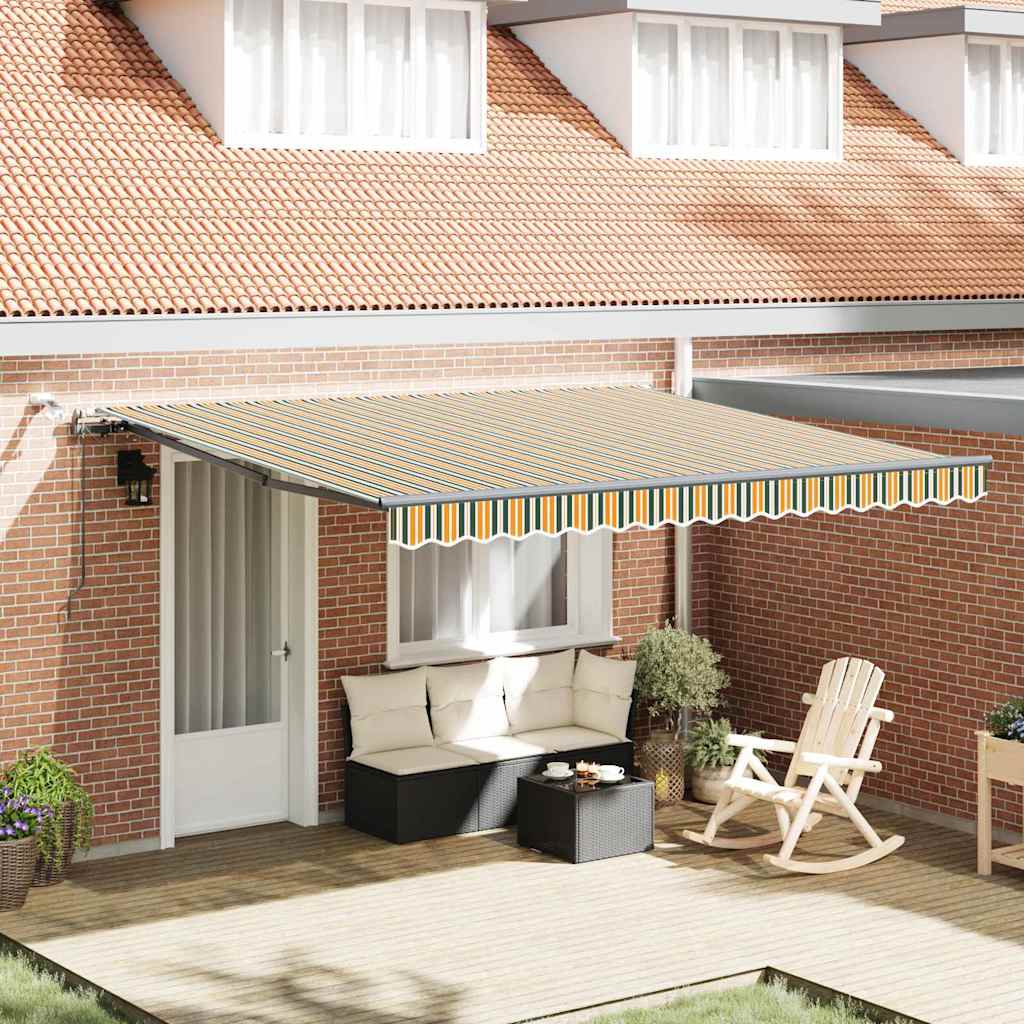Toldo Retrátil com Verde e amarelo 400 × 300 cm tecido