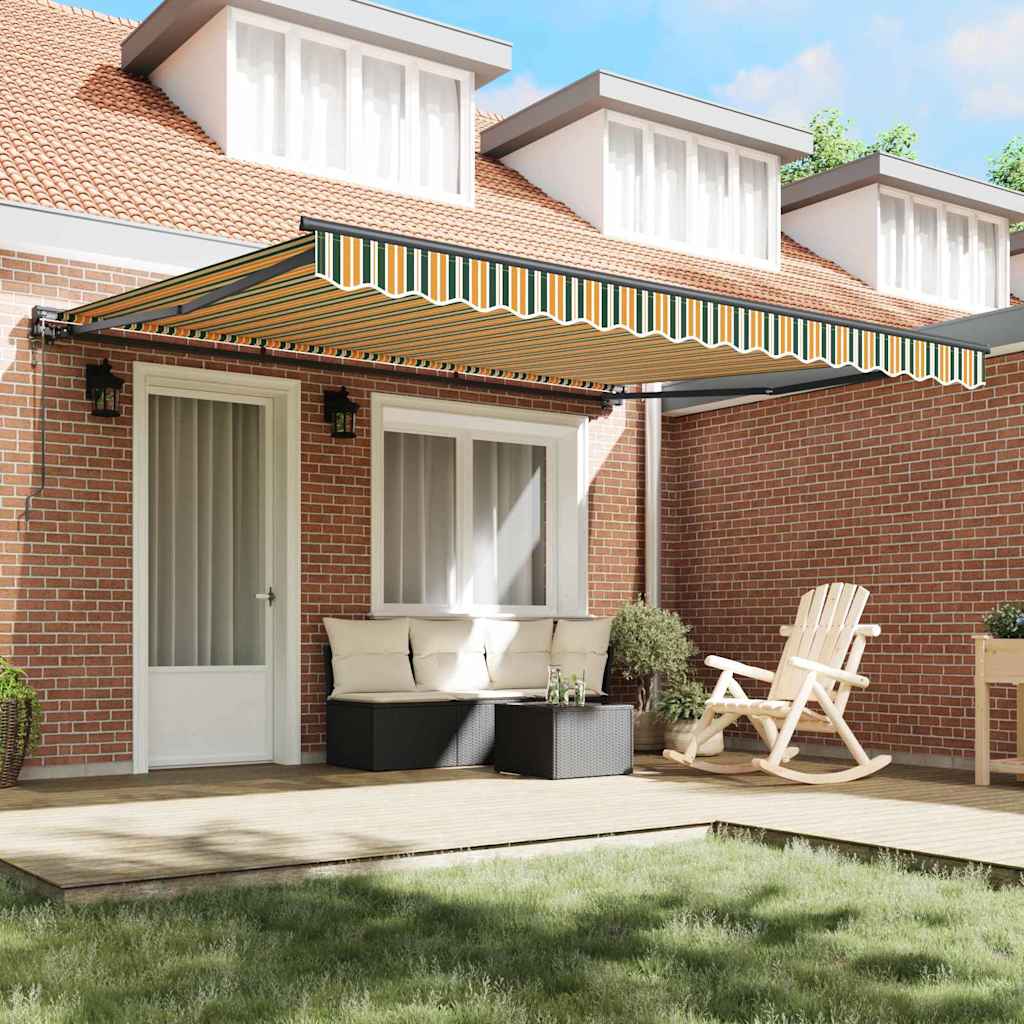 Toldo Retrátil Verde e Amarelo 400x300 cm tecido