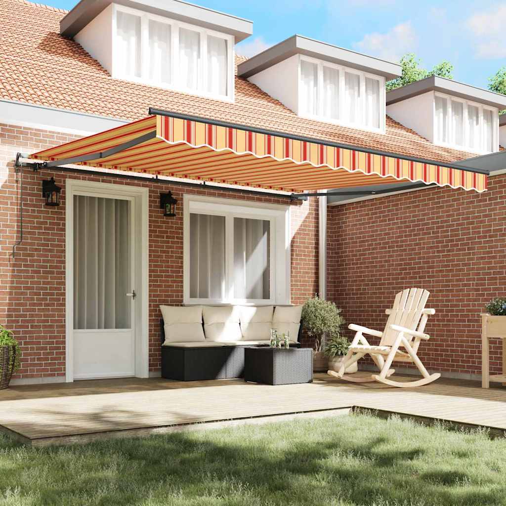 Toldo Retrátil amarelo e laranja 400 ×350 cm tecido