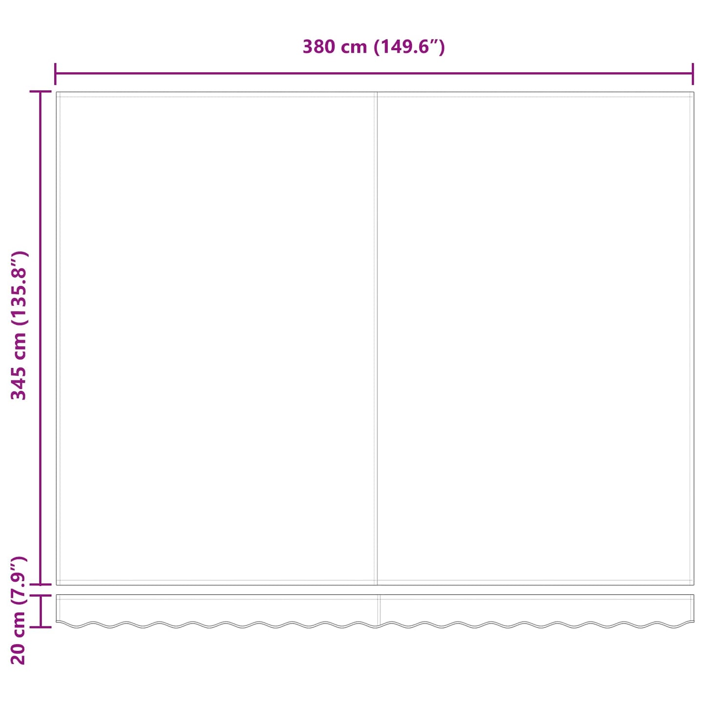 Toldo Retrátil Manual Multicolor 400 × 350 cm Poliéster e Aço