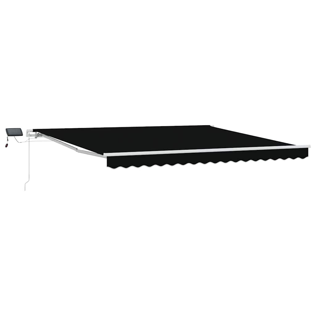 Toldo Retrátil com Manual Preto 400 ×350 cm tecido