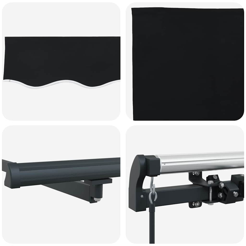 Toldo Manual Preto 400 × 350 cm tecido