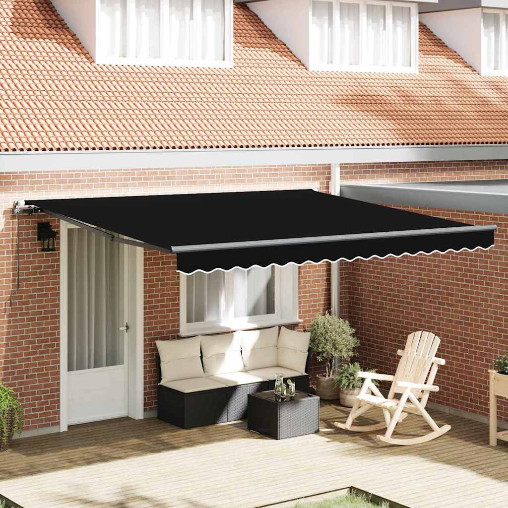 Toldo Manual Preto 400 × 350 cm tecido