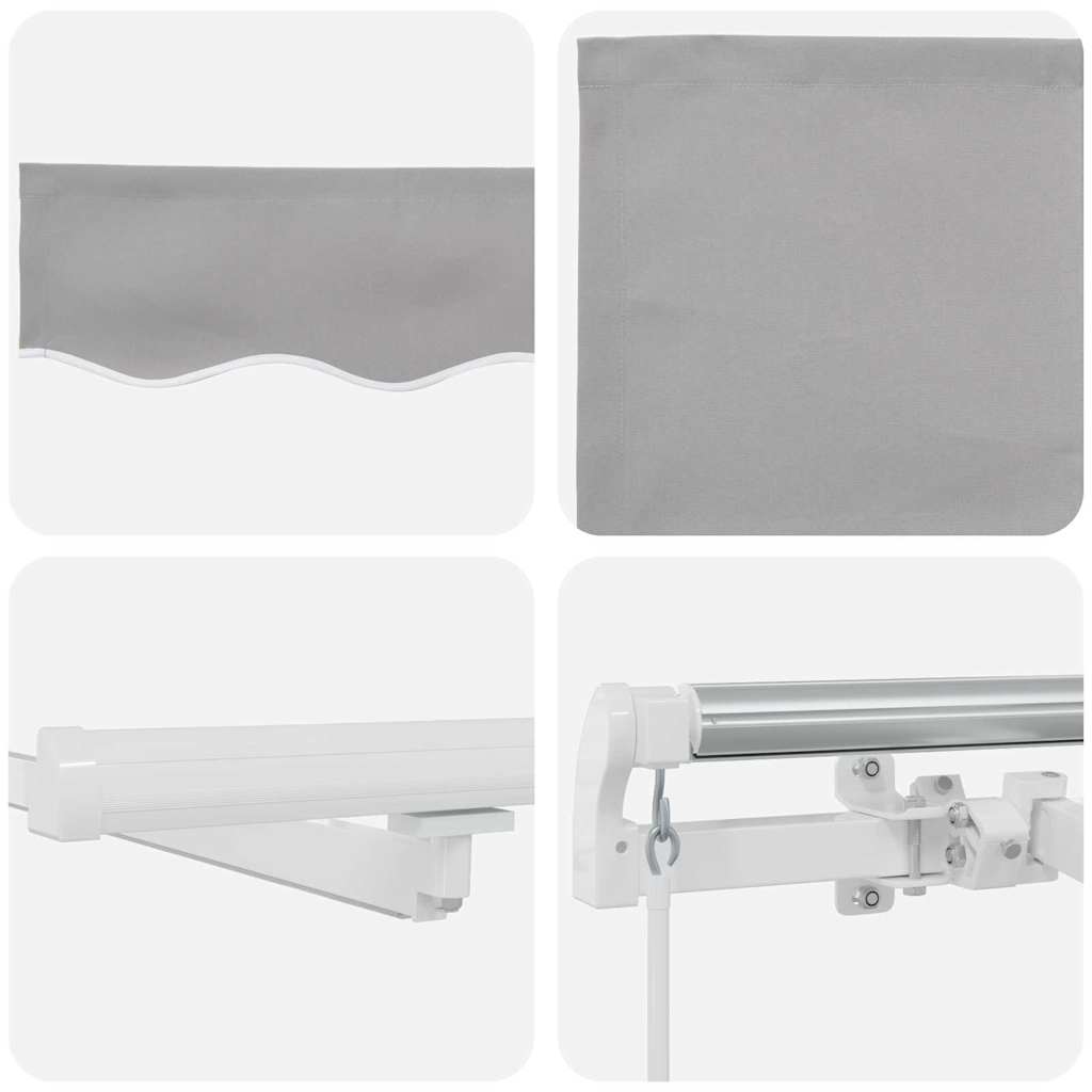 Toldo Retrátil com Manual Cinzento-claro 400 ×350 cm tecido