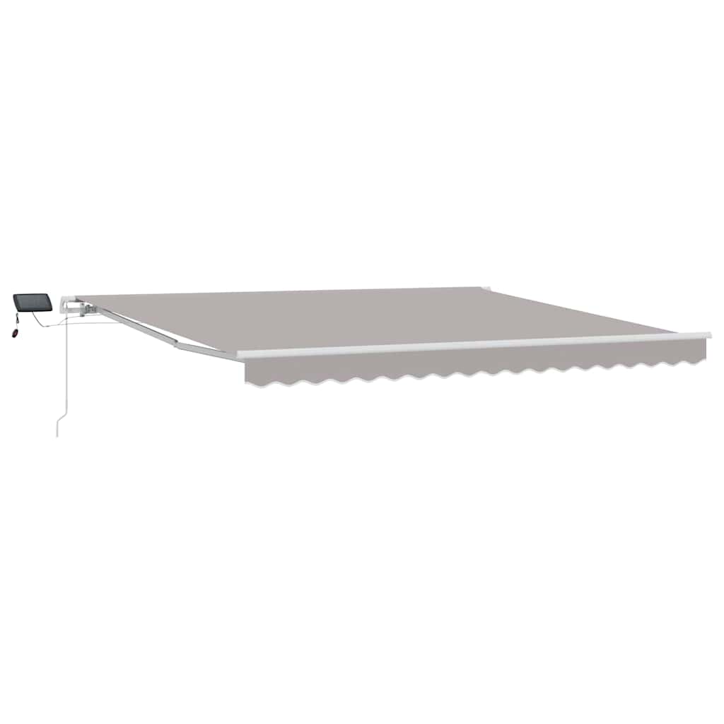 Toldo Retrátil com Manual Cinzento-claro 400 ×350 cm tecido