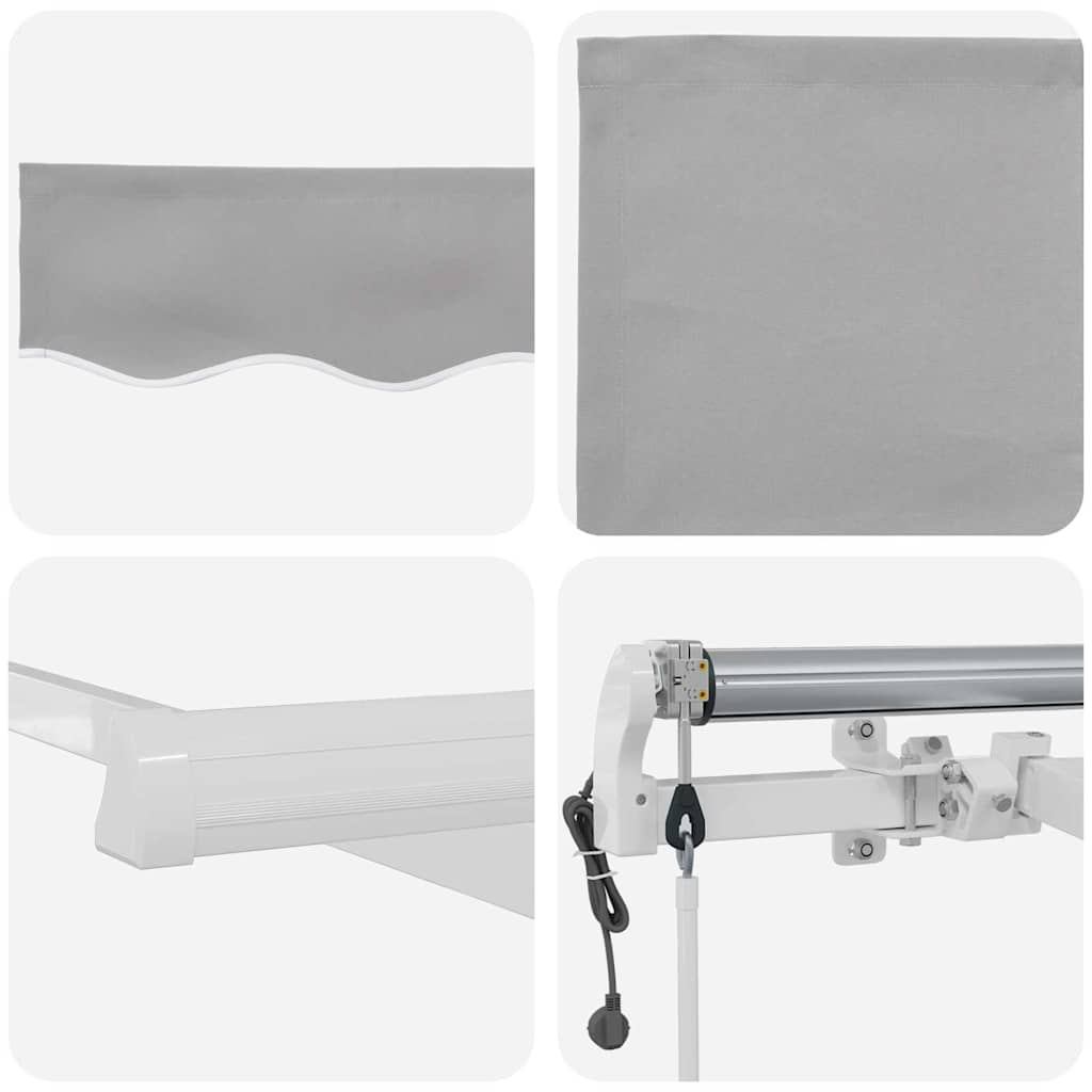 Toldo Retrátil 400 × 350 cm Cinzento-claro