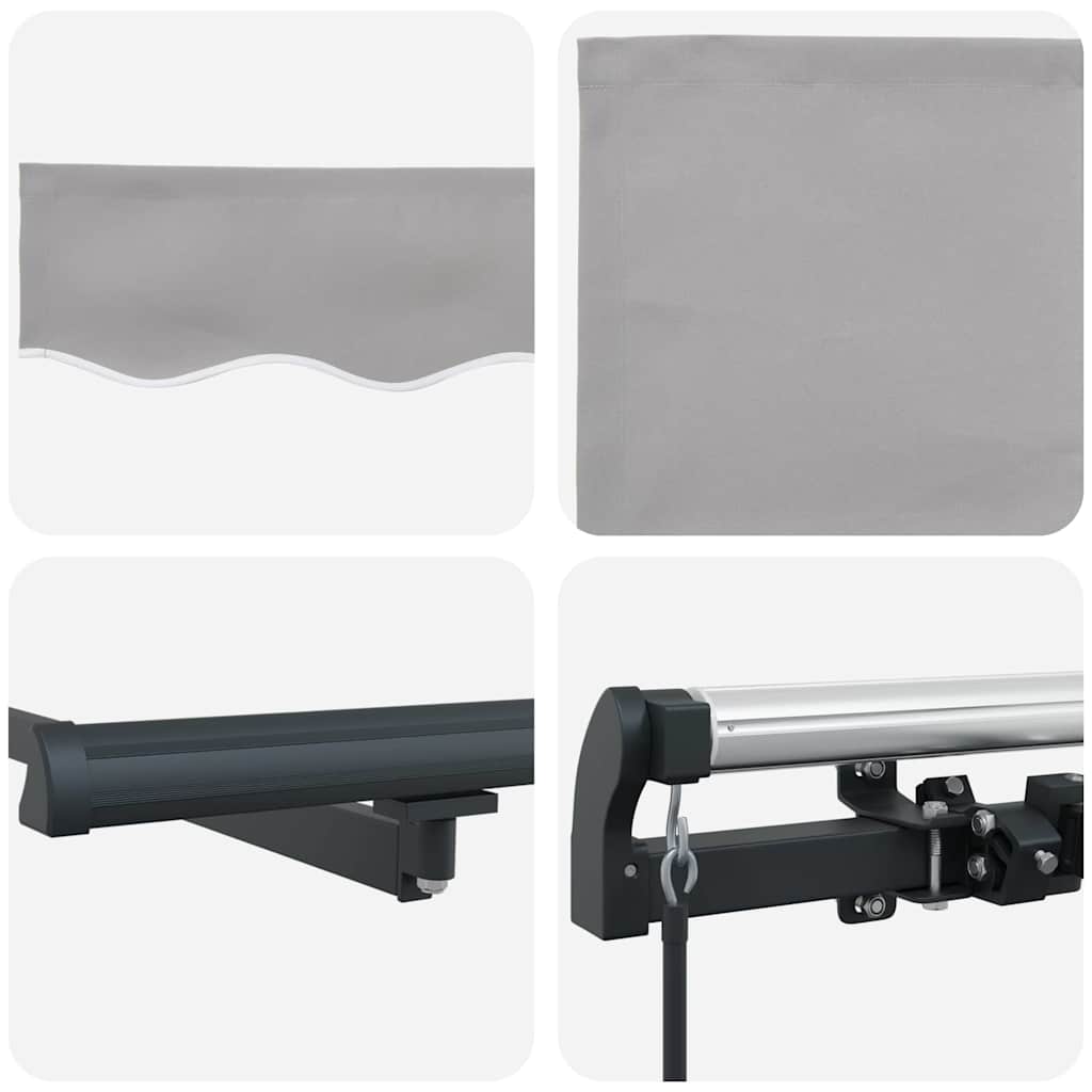 Toldo Retrátil Manual Cinzento-claro 400 × 350 cm tecido