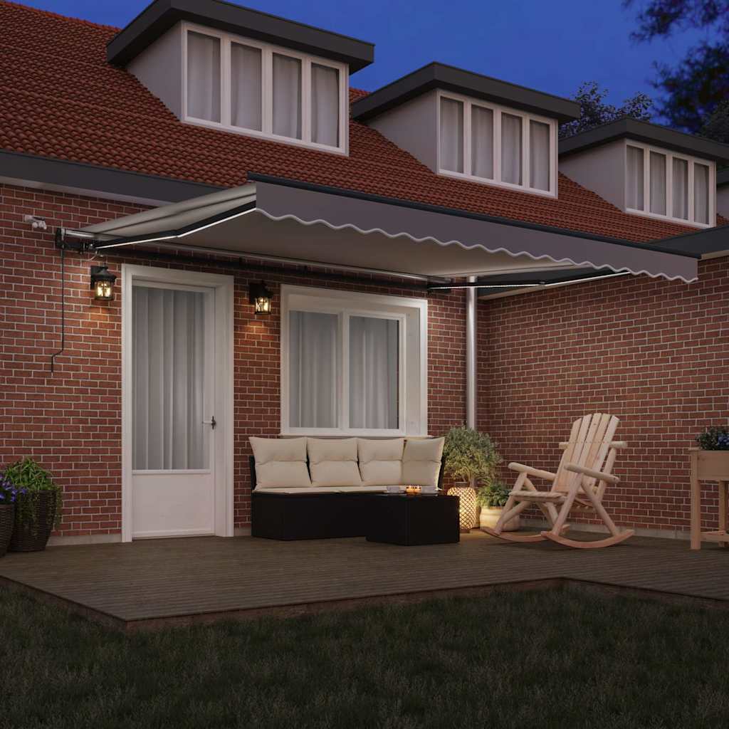 Toldo Retrátil com Cinzento-claro 400 × 350 cm tecido