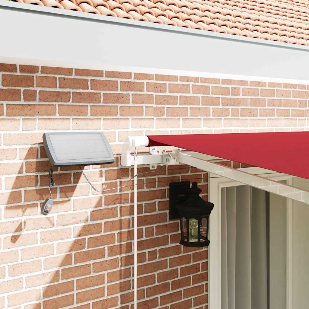 Toldo Retrátil com Manual Vermelho 400 ×350 cm tecido