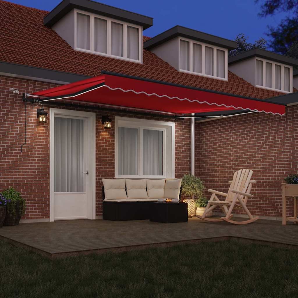 Toldo Retrátil com Vermelho 400 × 350 cm tecido