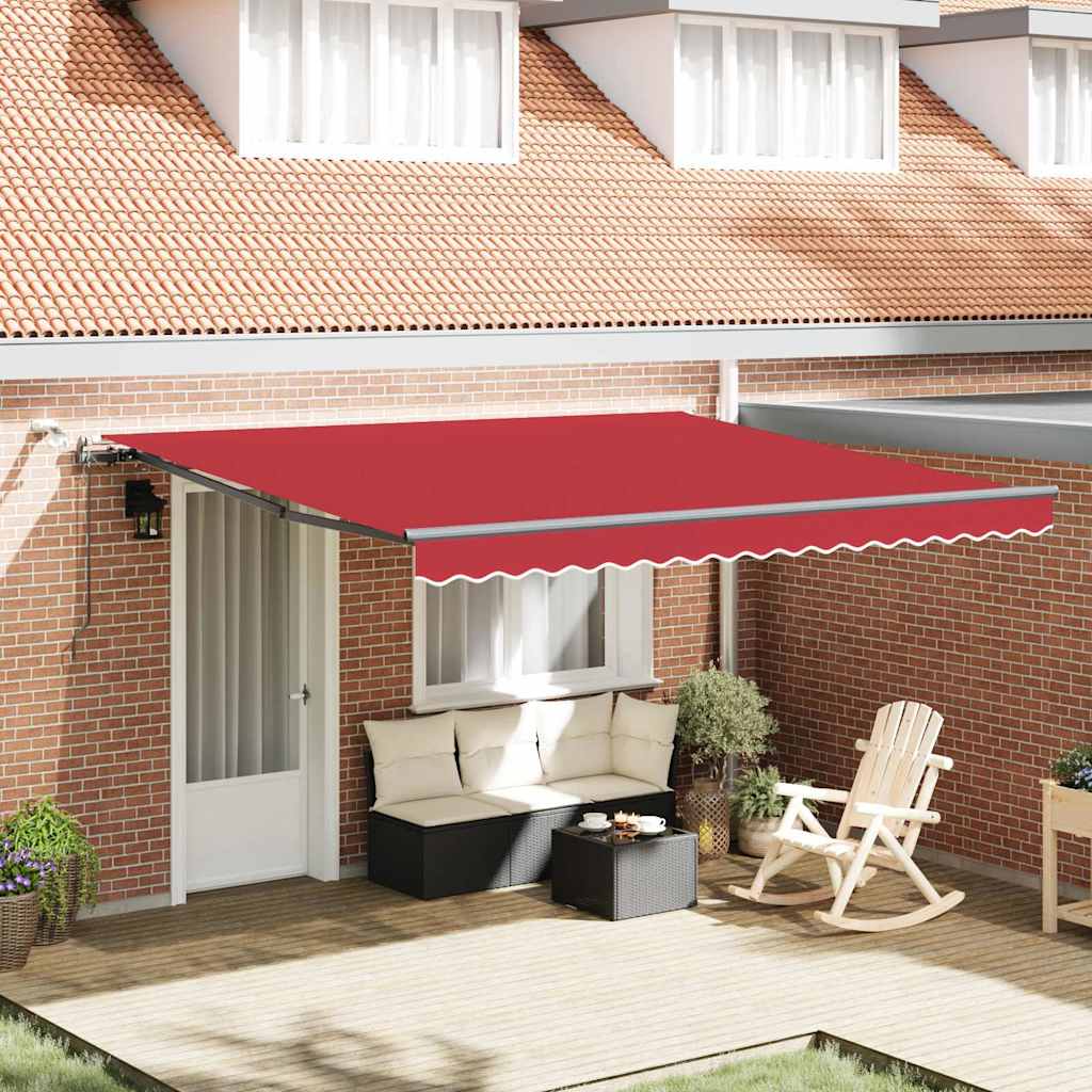 Toldo Retrátil com Vermelho 400 × 350 cm tecido