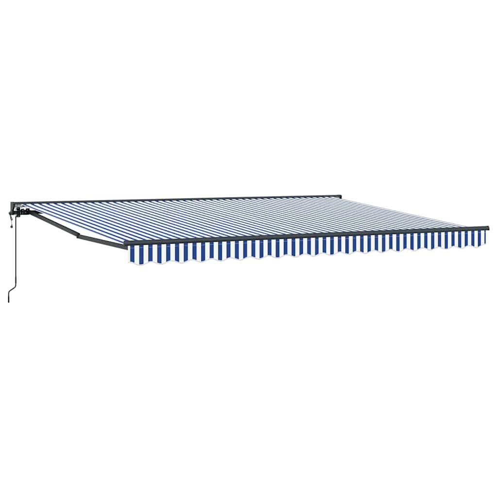 Toldo Retrátil Azul e Branco 450x300 cm tecido