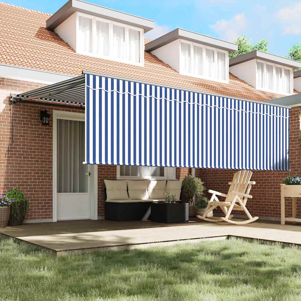 Toldo Retrátil Azul e branco 450 × 300 cm tecido