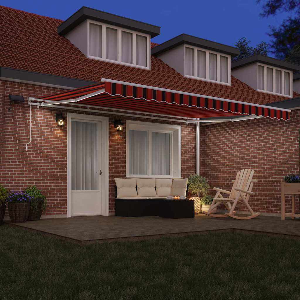Toldo Retrátil com Manual laranja e castanho 450 ×300 cm tecido