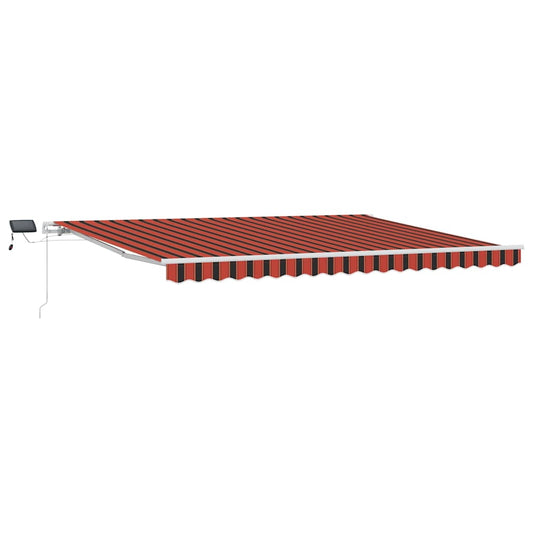 Toldo Retrátil laranja e castanho 450 × 300 cm Tecido e Aço