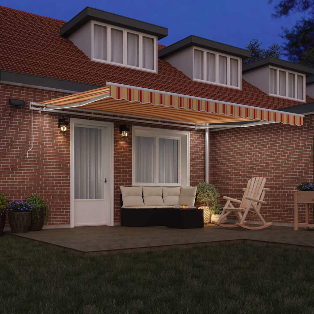 Toldo Retrátil com Manual amarelo e laranja 450 ×300 cm tecido