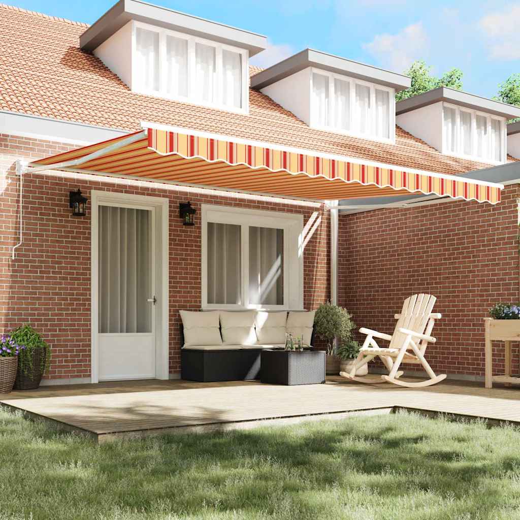 Toldo Retrátil amarelo e laranja 450 × 300 cm tecido