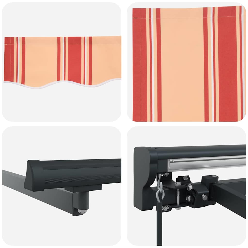 Toldo Retrátil Manual Amarelo e Laranja 450x300 cm tecido