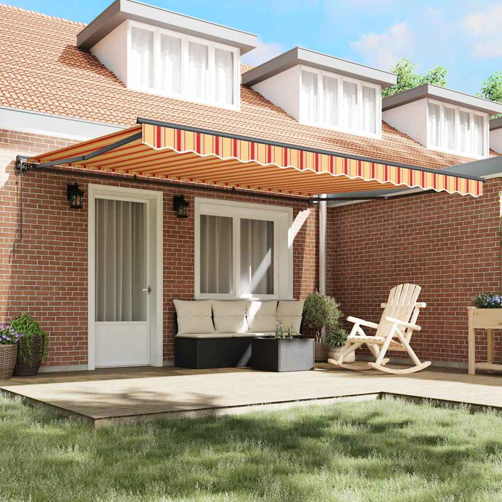Toldo Retrátil Amarelo e Laranja 450x300 cm tecido
