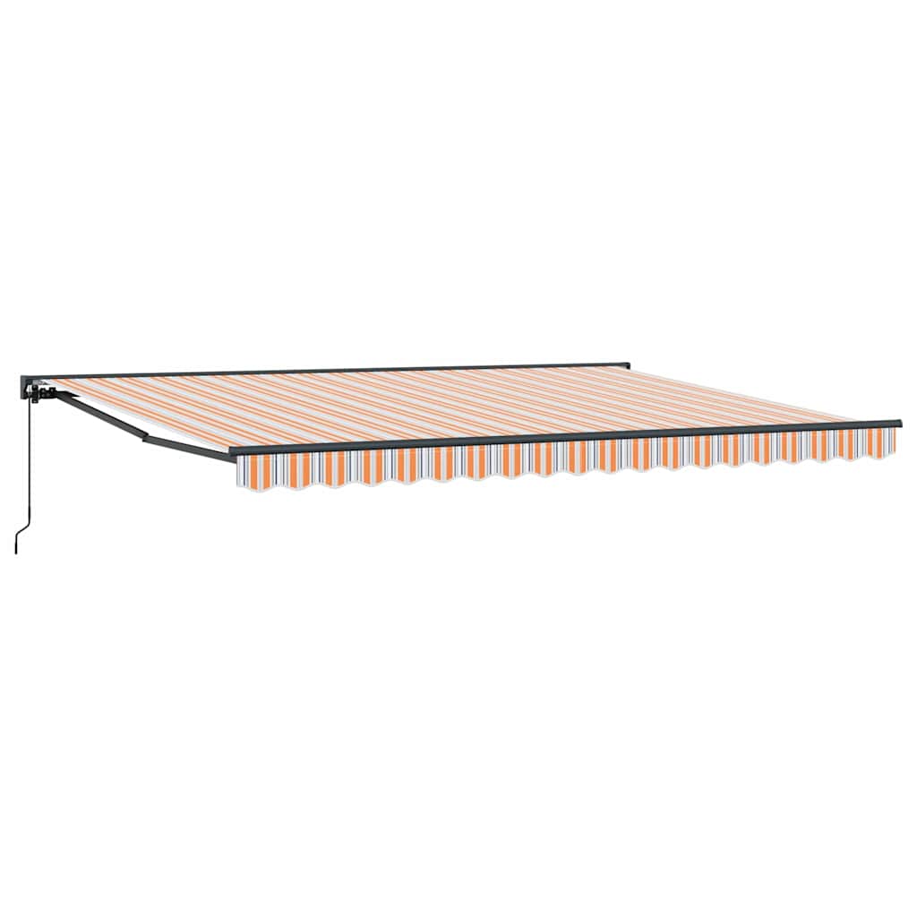 Toldo Retrátil Manual Listrado Multicolorido 450x300 cm tecido