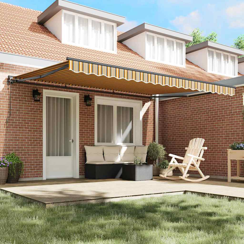 Toldo Retrátil Listrado Multicolorido 450x300 cm tecido