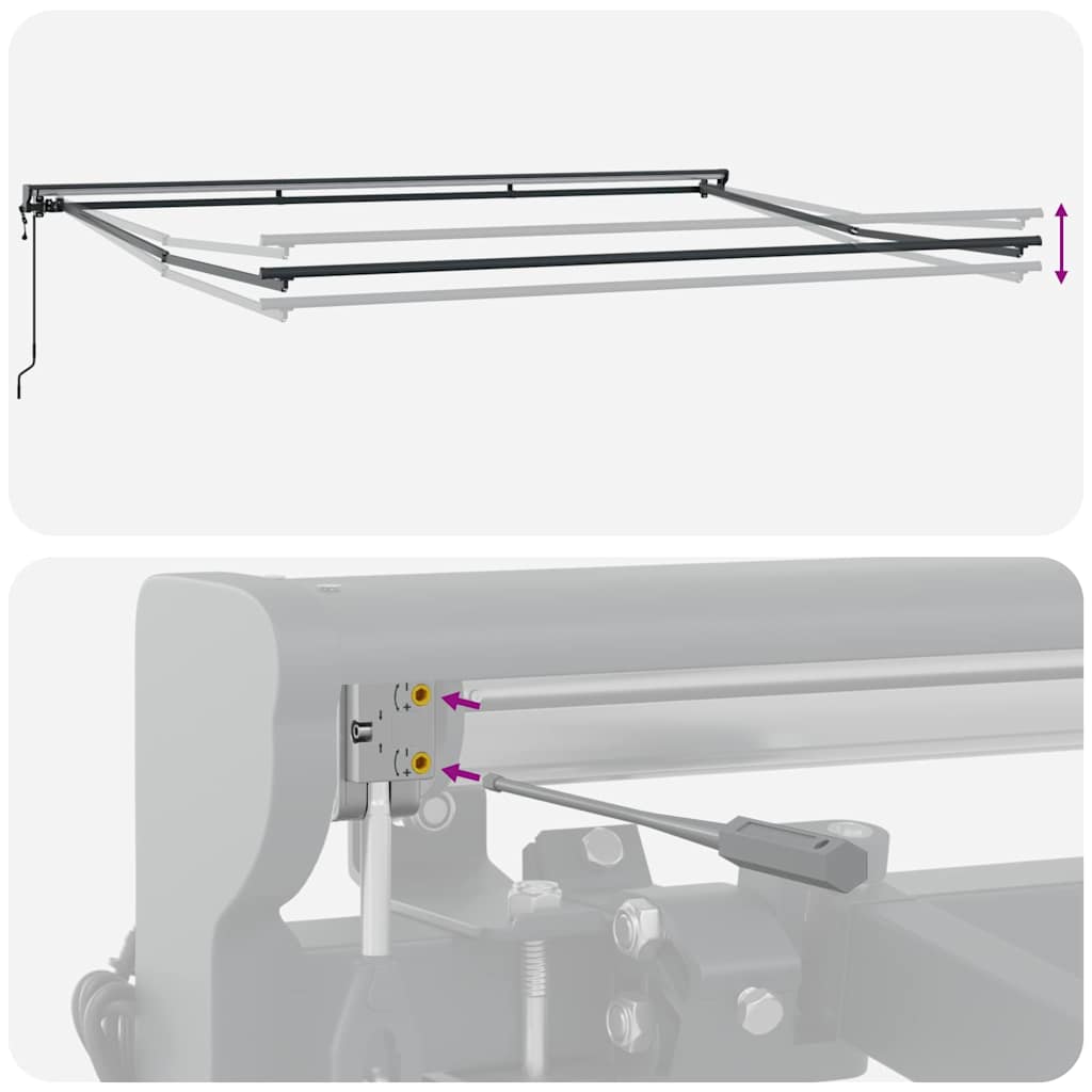 Toldo Retrátil Listrado Multicolorido 450x300 cm tecido