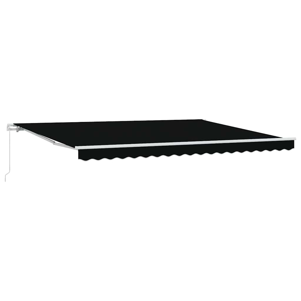 Toldo Retrátil Riscas Preto 450 × 300 cm Poliéster e Metal