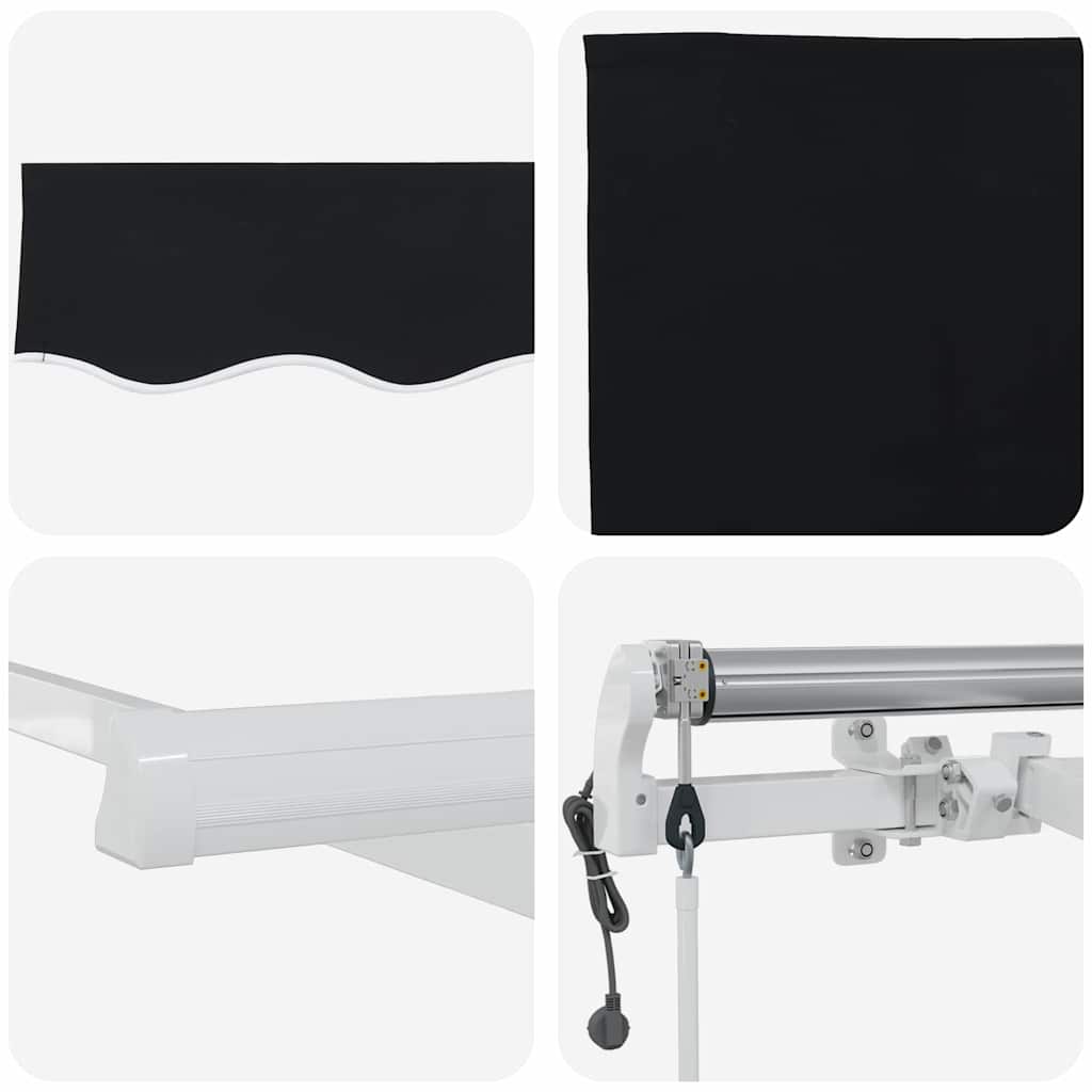 Toldo Retrátil Preto 450 ×300 cm tecido