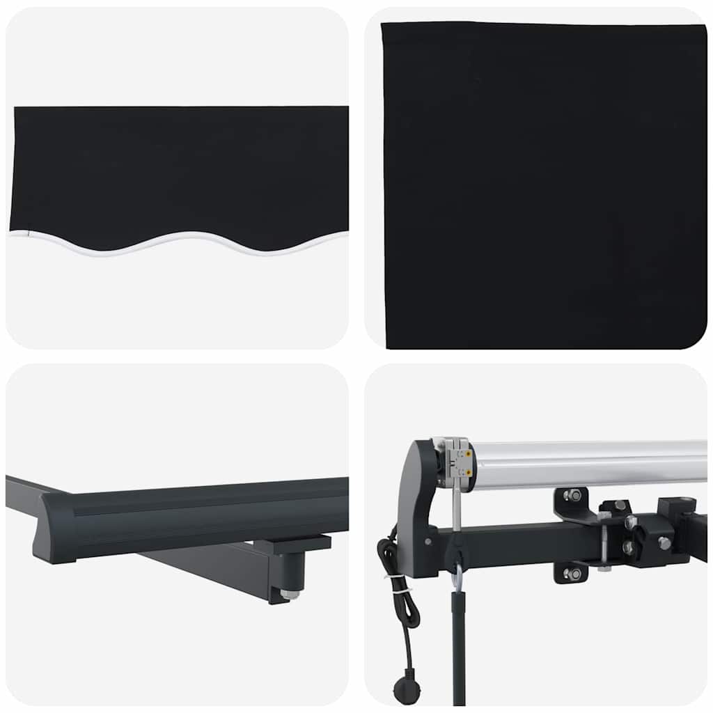 Toldo Retrátil Preto 450 ×300 cm tecido