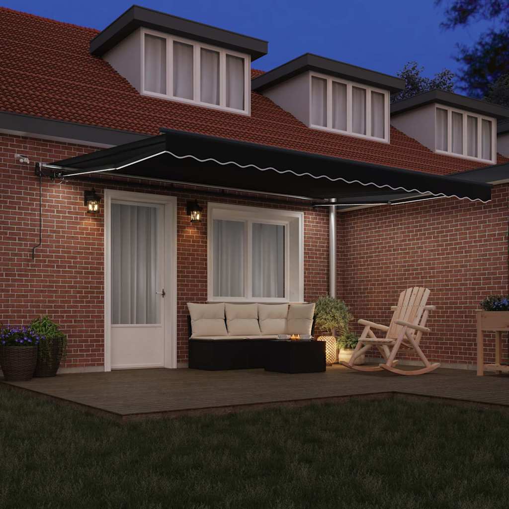 Toldo Retrátil com Preto 450 × 300 cm tecido