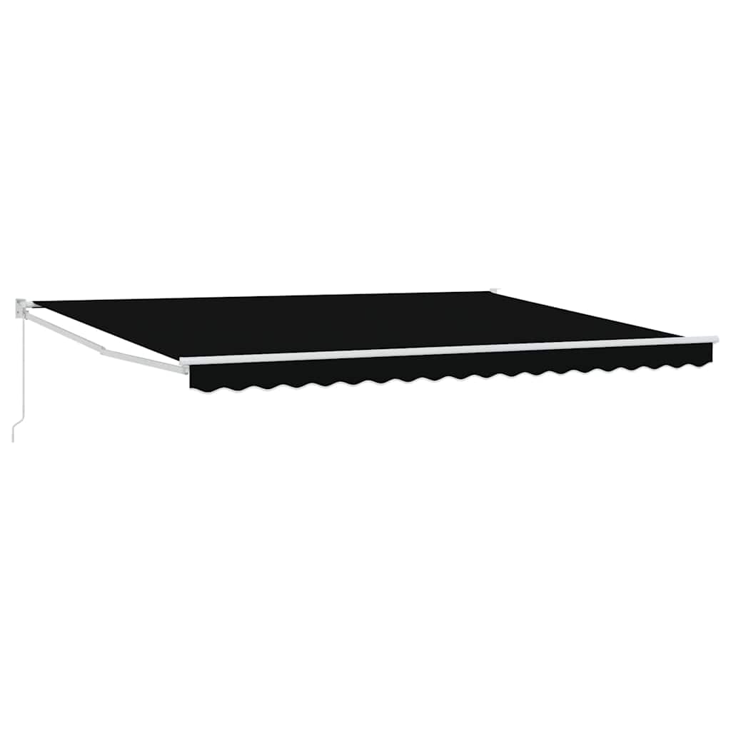 Toldo Retrátil Manual Preto 450 × 300 cm Poliéster e Metal