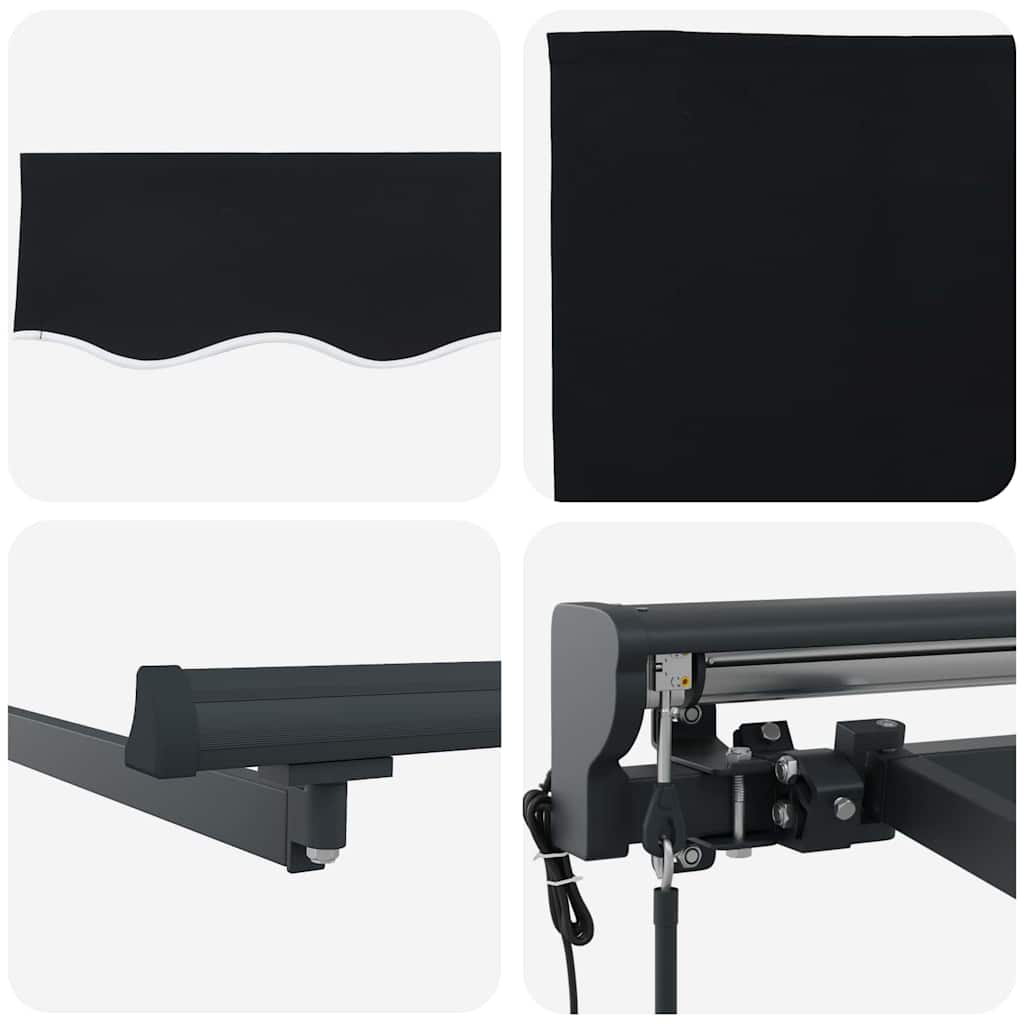 Toldo Retrátil Preto 450x300 cm tecido