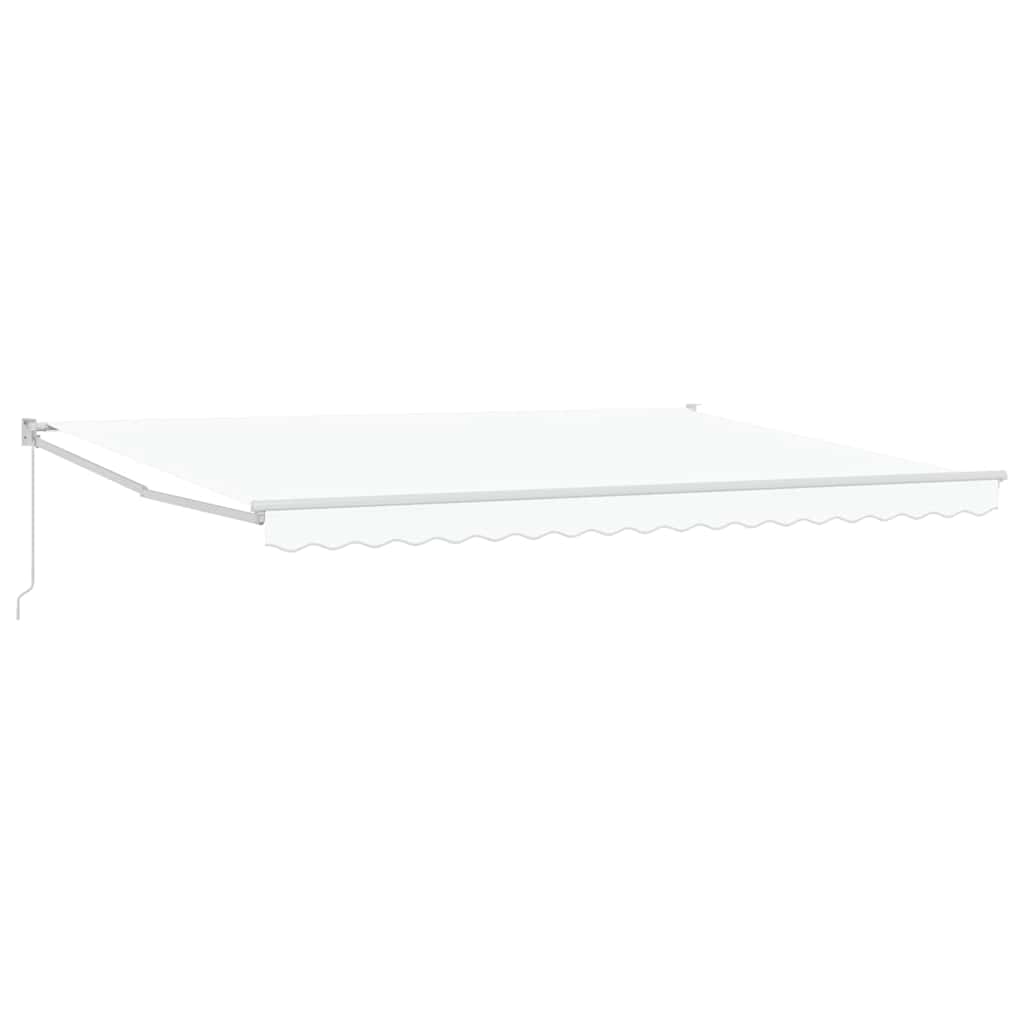 Toldo Manual Branco 4,5 × 3 m Poliéster e metal