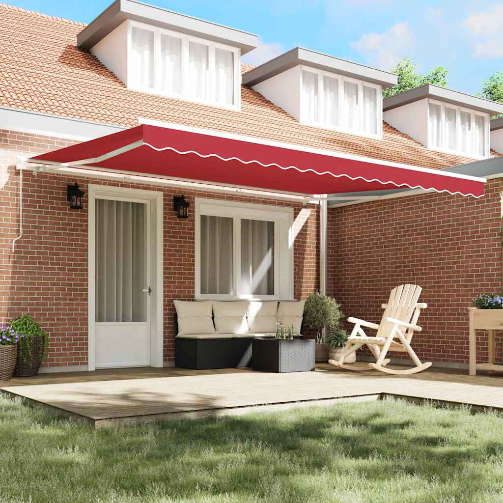 Toldo Vermelho 4,5 × 3 m Poliéster e metal