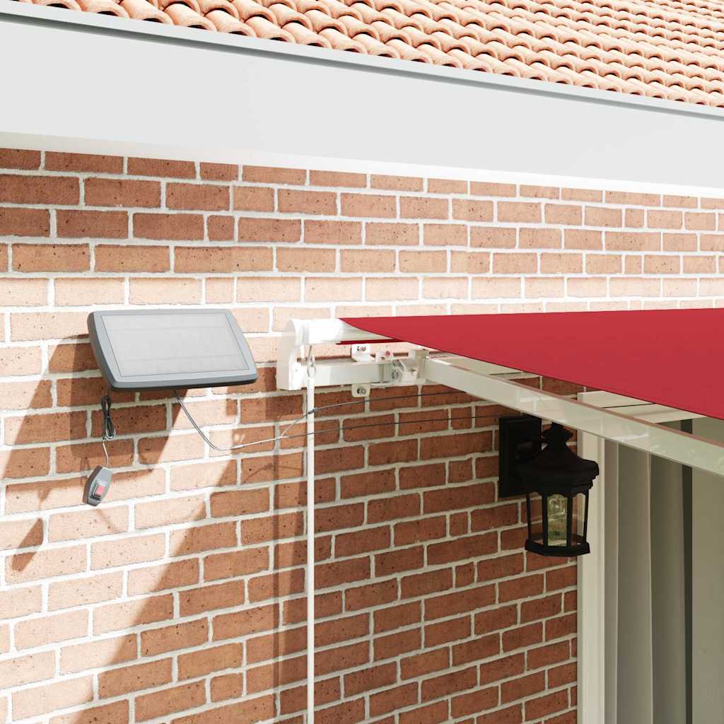Toldo Retrátil com Manual Vermelho 450 ×300 cm tecido