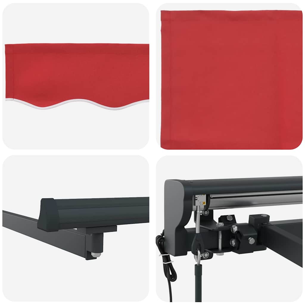 Toldo Retrátil Vermelho 450x300 cm tecido