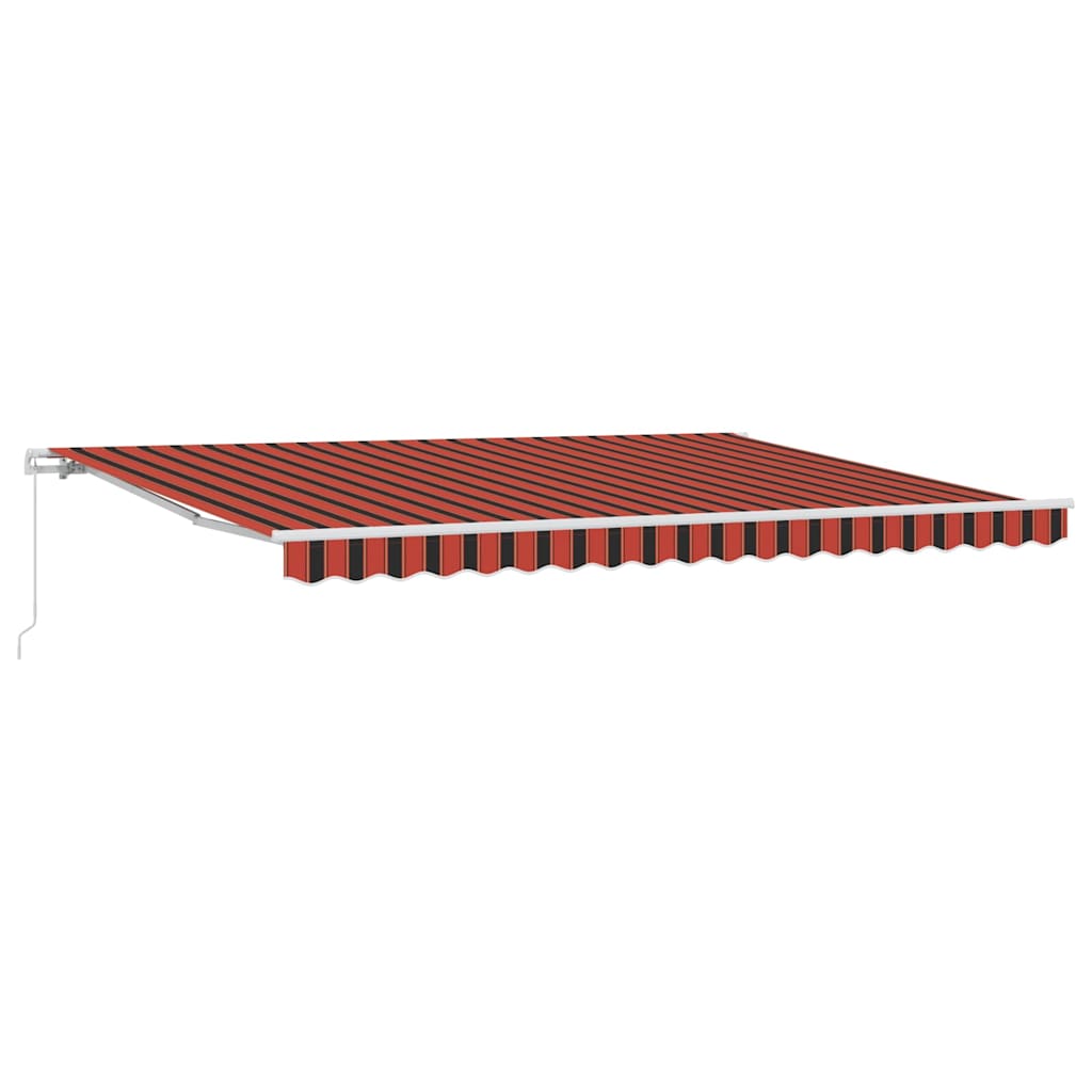 Toldo Riscas laranja e castanho 4,5 × 3,5 m Poliéster e metal