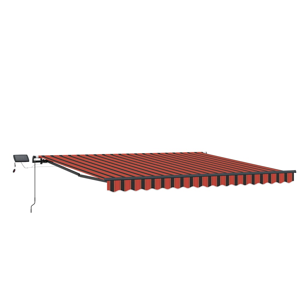 Toldo Retrátil Manual laranja e castanho 450 ×350 cm tecido