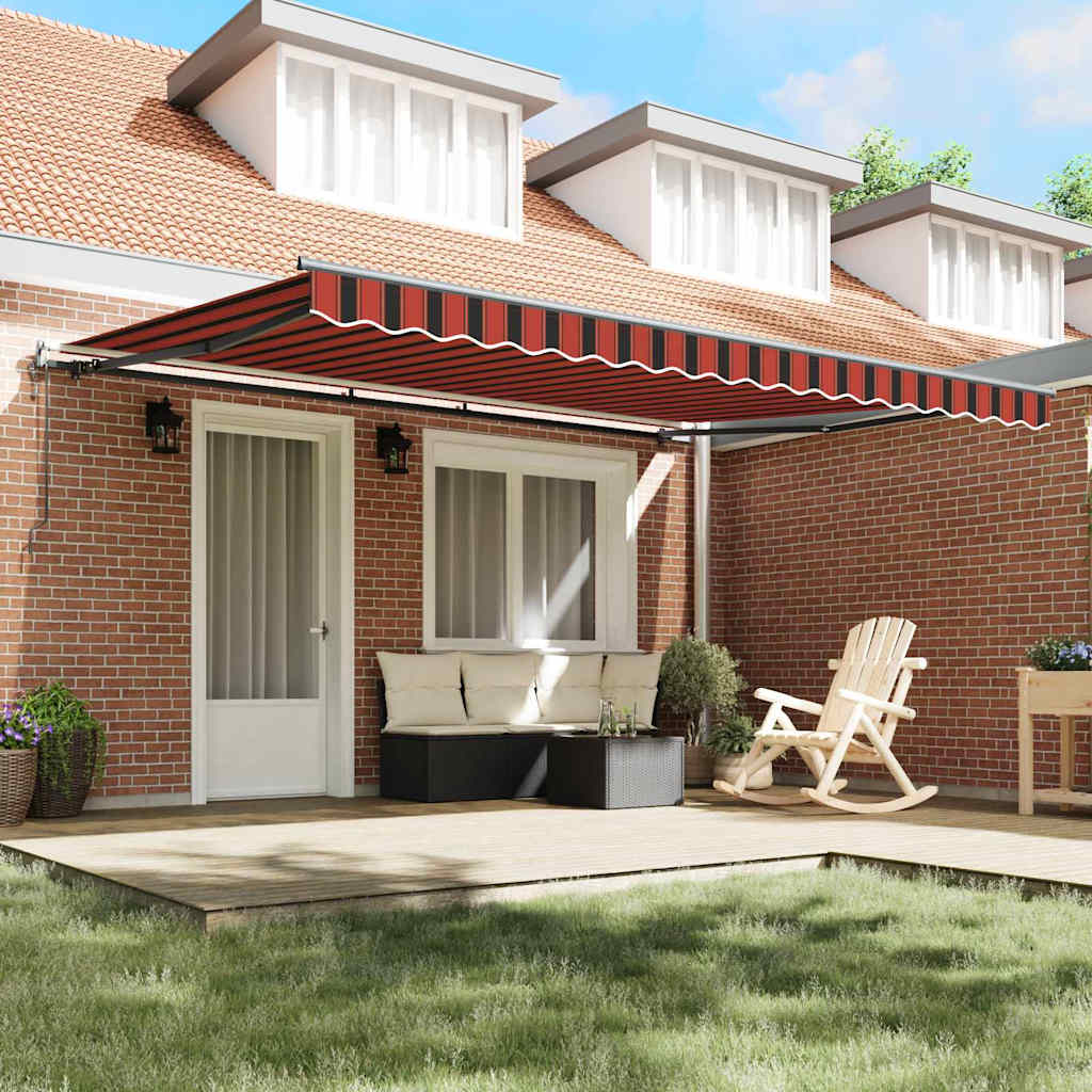 Toldo Retrátil laranja e castanho 450 ×350 cm tecido