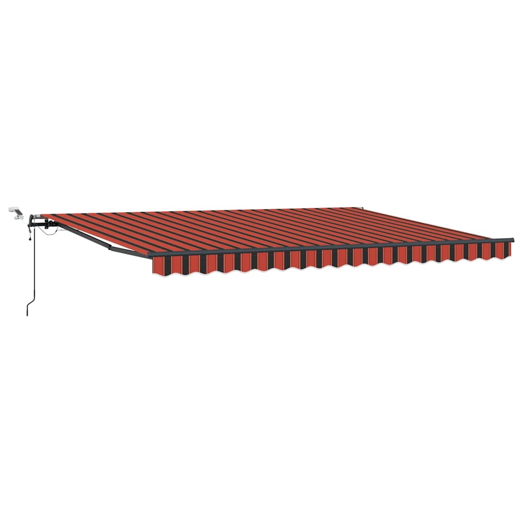 Toldo Retrátil com laranja e castanho 450 × 350 cm tecido