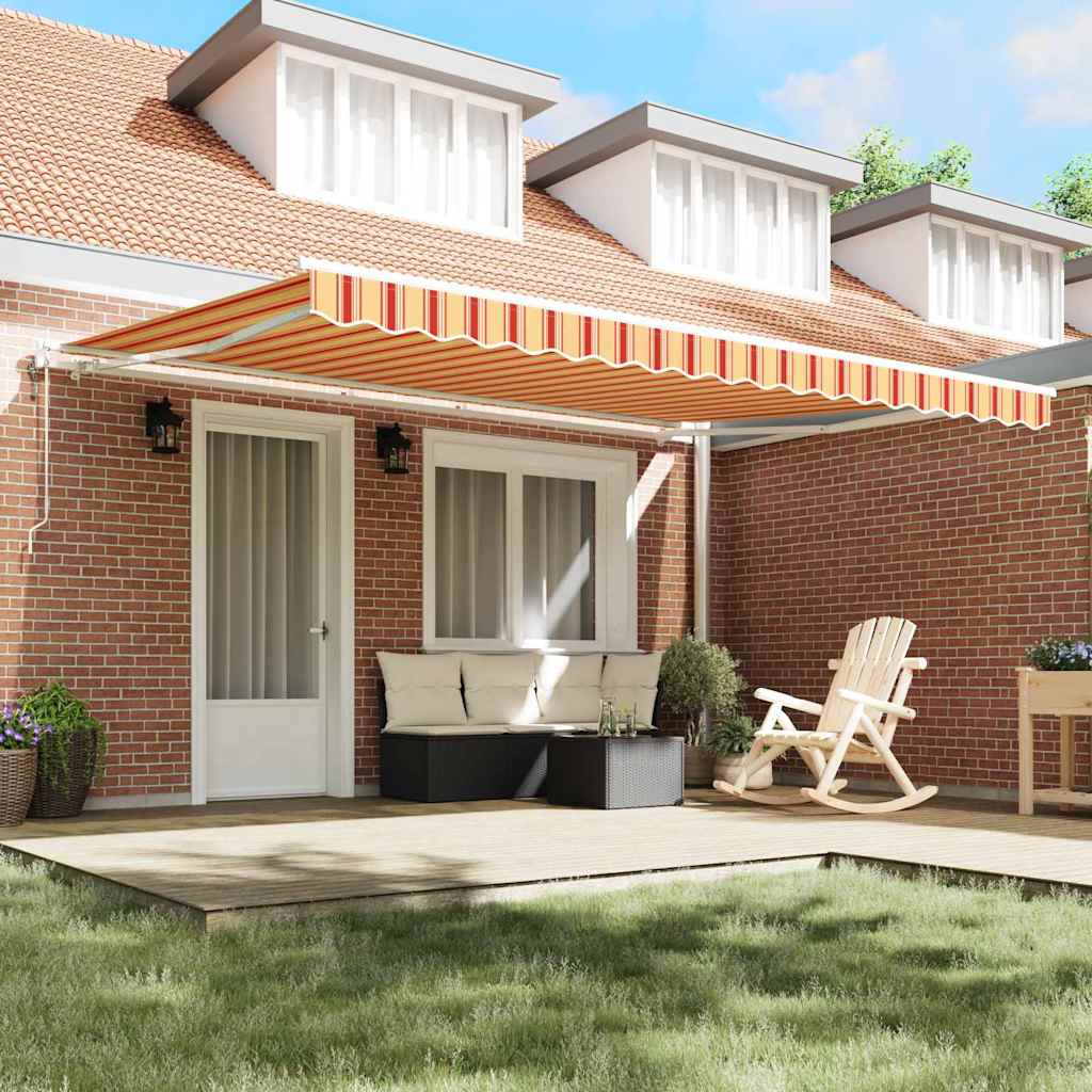 Toldo Retrátil 450 × 350 cm amarelo e laranja