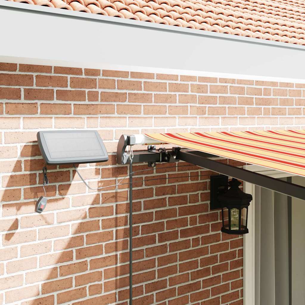 Toldo Retrátil Manual amarelo e laranja 450 ×350 cm tecido