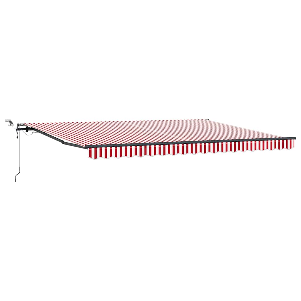 Toldo Retrátil com Vermelho e branco 450 × 350 cm tecido