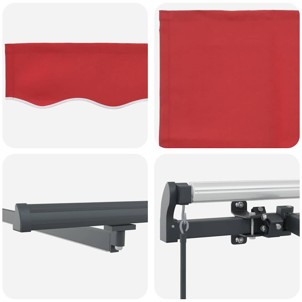 Toldo Retrátil Manual Vermelho 450 ×350 cm tecido