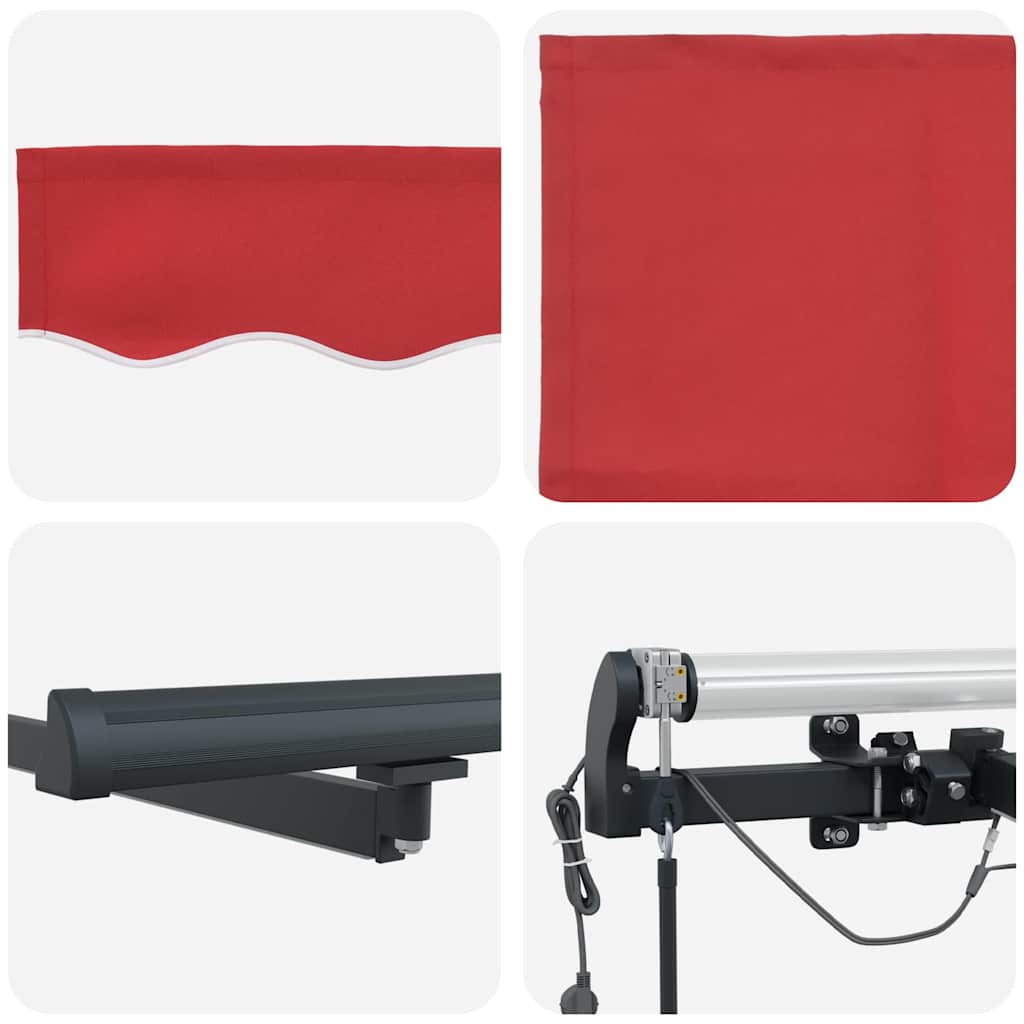 Toldo Retrátil com Vermelho 450 × 350 cm tecido